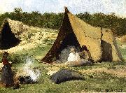 Albert Bierstadt Indian_Camp Germany oil painting artist